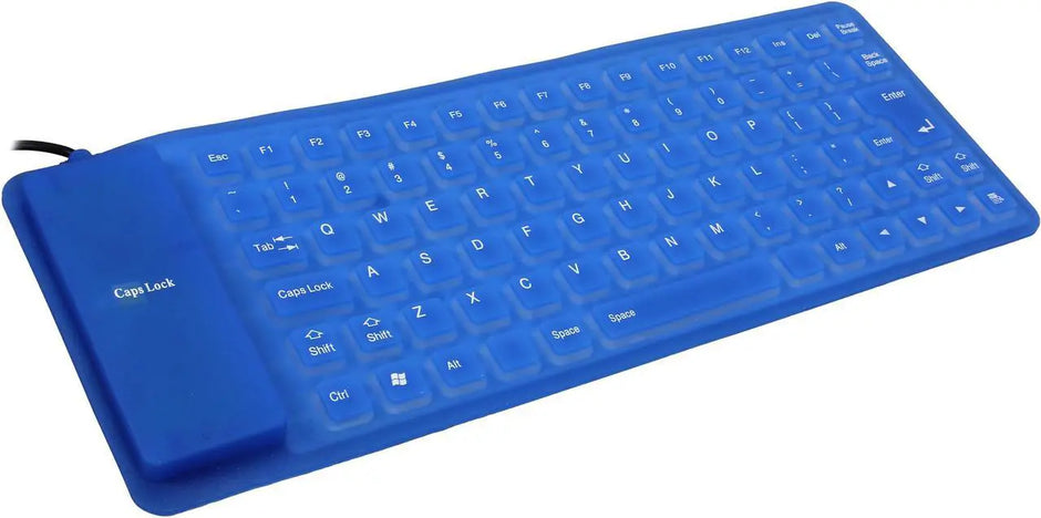 Foldable Silicone Keyboard, USB Keyboard, Wired Keyboard, 85 Keys USB Wired Waterproof Folding Silicone Keyboard for PC Laptop Notebook Blue