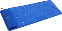 Foldable Silicone Keyboard, USB Keyboard, Wired Keyboard, 85 Keys USB Wired Waterproof Folding Silicone Keyboard for PC Laptop Notebook Blue