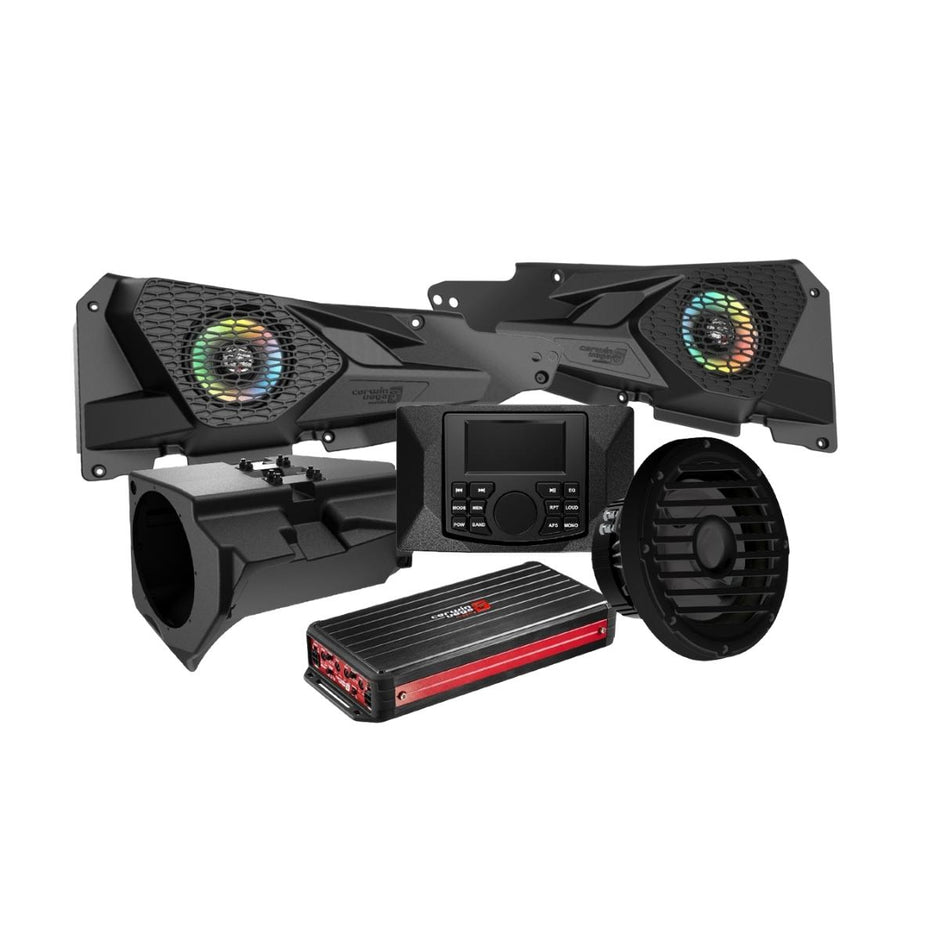 2014+ RZR XP Front Speaker Kit with 4 Ch Digital Amplifier, Media Audio Player and Subwoofer
