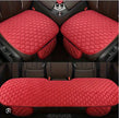 Car Seat Cover Protector – Anti-Slip Breathable Rear Bench Seat Cushion Pad with Storage Pockets, Long Bottom Seat Cover for Most Cars, SUVs & Trucks (Red, 3 pcs.)