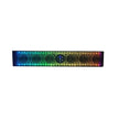 The RPM XED Waterproof Soundbars are modern, sleek speakers featuring a black rectangular design with sides and back contrasted by a colorful LED front grille that shifts through blue, purple, red, orange, and green. A circular control panel with illuminated buttons is centered on the grille.