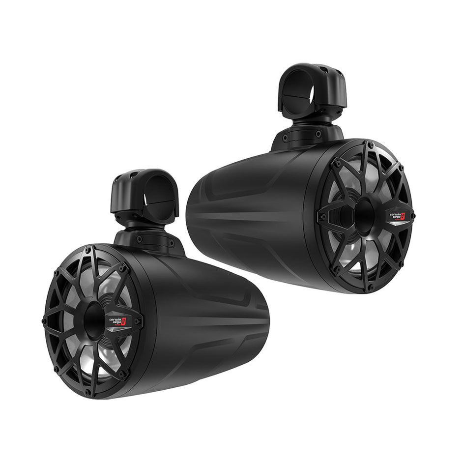 2-Way Speaker System (Pair), Black and White Coated Voice Coil Injection PP Cone Rubber Surround