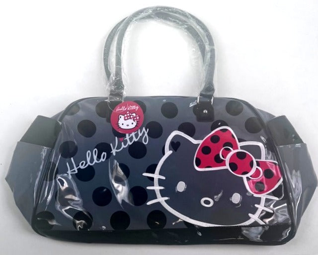 Hello Kitty Polka Dot Duffle Bag Gray Black - 17