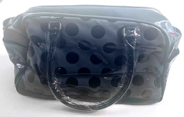 Hello Kitty Polka Dot Duffle Bag Gray Black - 17" x 8.5" 12"