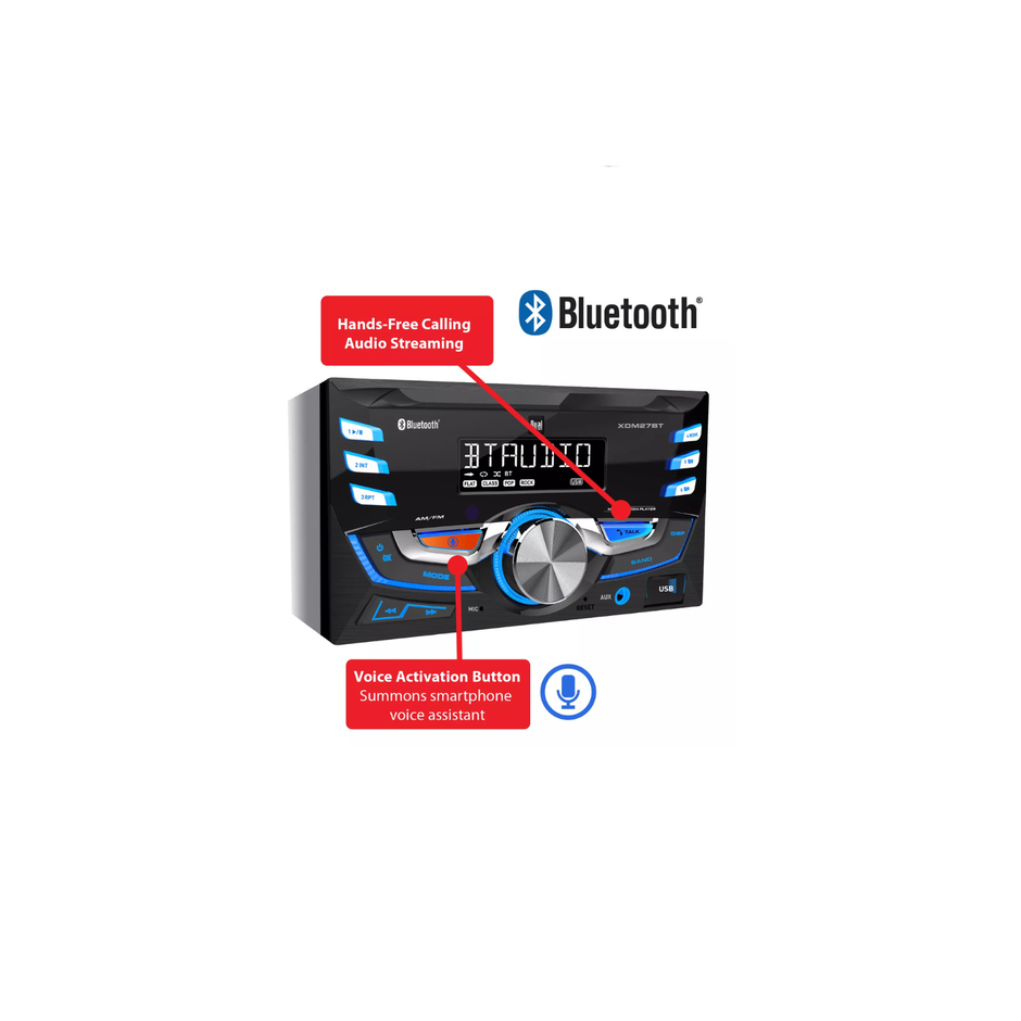 Dual XDM27BT AM/FM Car Stereo Receiver with Bluetooth Connectivity Double DIN