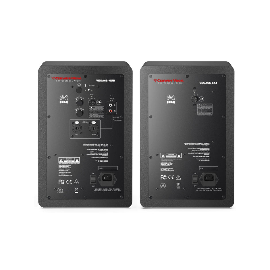 VEGA6SB-PR  6” 2-WAY STUDIO MONITOR PAIR (HUB/SAT)