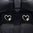 Dog Paw Heart White Car Floor Mats Set of 4 – Universal Fit Front & Rear Seat Mats with Heavy Duty Rubber Backing, Non-Slip Decorative Interior Accessories for Cars, SUVs & Trucks