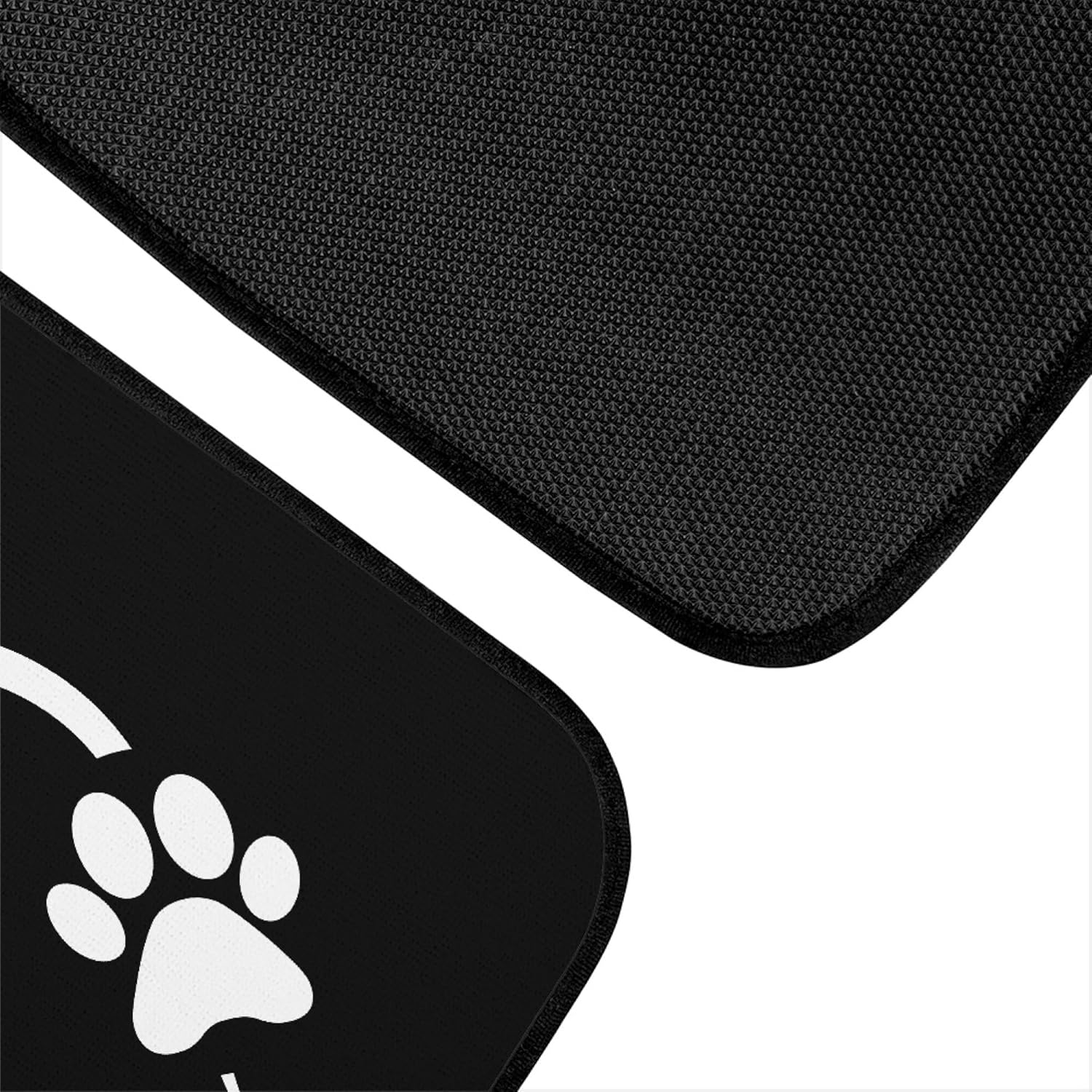 Dog Paw Heart White Car Floor Mats Set of 4 – Universal Fit Front & Rear Seat Mats with Heavy Duty Rubber Backing, Non-Slip Decorative Interior Accessories for Cars, SUVs & Trucks