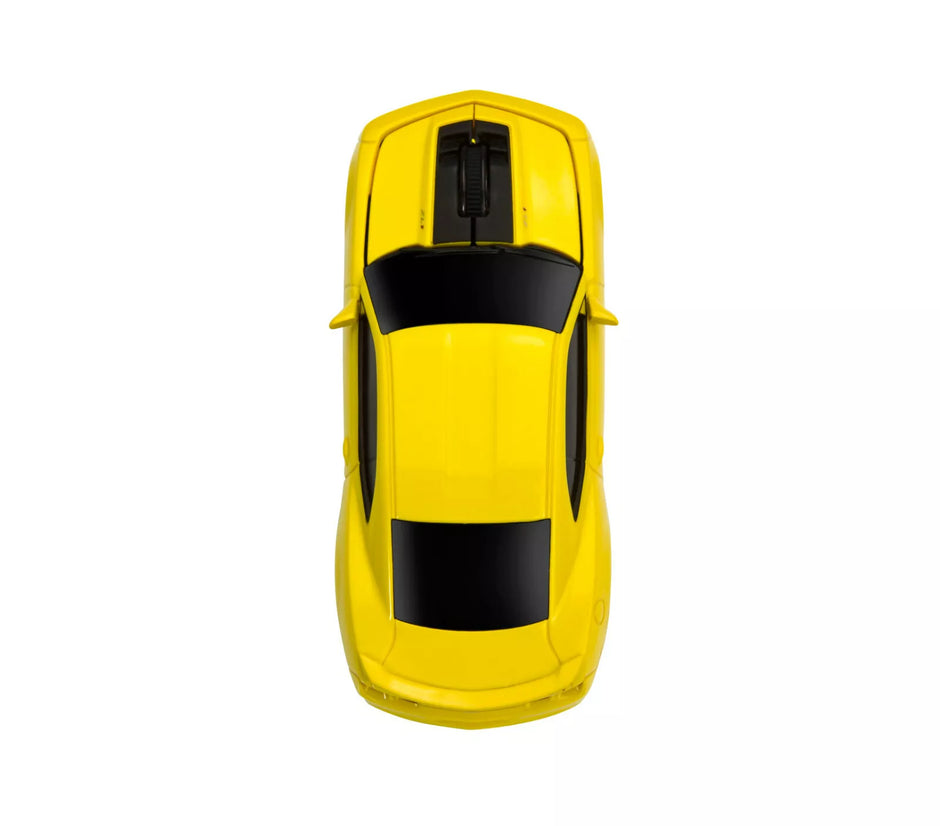 Wireless Bluetooth Computer Mouse - Computer Accessories - Yellow Wirelesss Mouse, Sports Car Design with LED Lights - Style #C95903